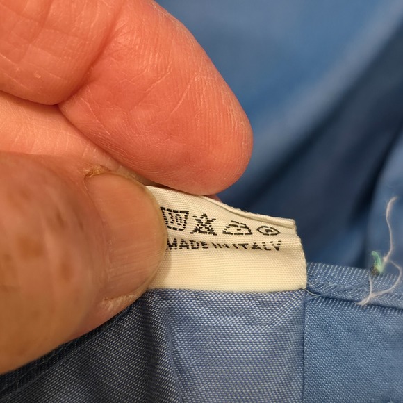 Luca D'Altieri Oxford Men's Blue Long Sleeve Button Up‎ Dress Shirt Size 16/41 - Picture 5 of 8